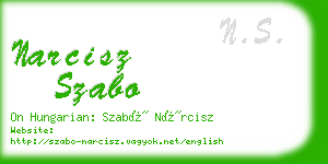 narcisz szabo business card